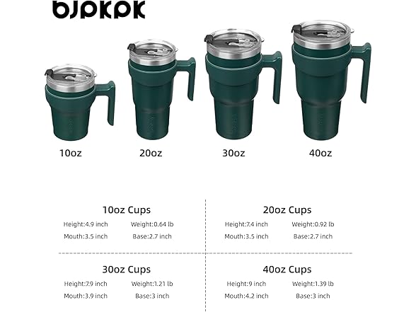 BJPKPK 20 oz Tumbler With Handle Stainless Steel