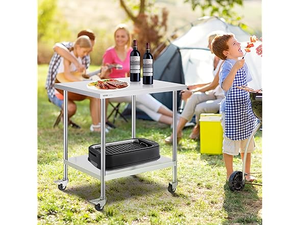 VEVOR Stainless Steel Work Table 30 x 18 x 38 Inch