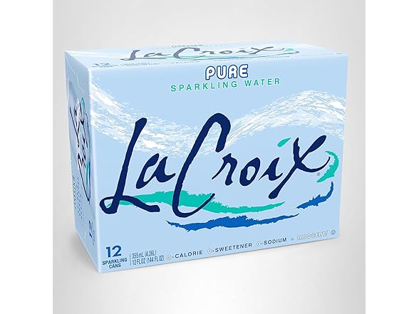 12PK La Croix Sparkling Water, Pure, 12 Fl Oz