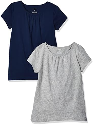 Carter's Big Girl's 2-Pack Tee Shirt, White/Pink, 5