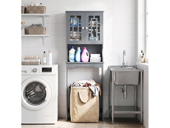 Tangkula Freestanding Over The Toilet Storage Cabi