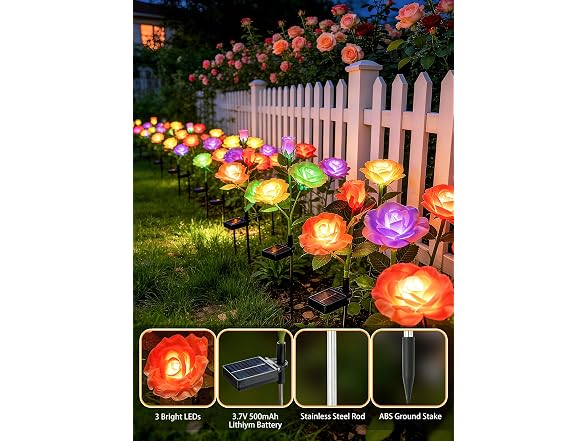 Brightown Solar Garden Lights, 4 Pack