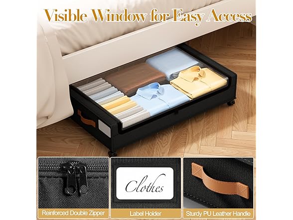 Black Under the Bed Storage 2 Pack