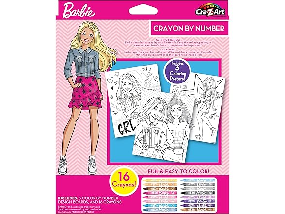 Cra-Z-Art Barbie Crayon by Number Set