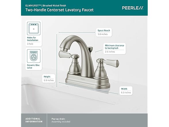 Elmhurst 2-Handle Bath Faucet Centerset