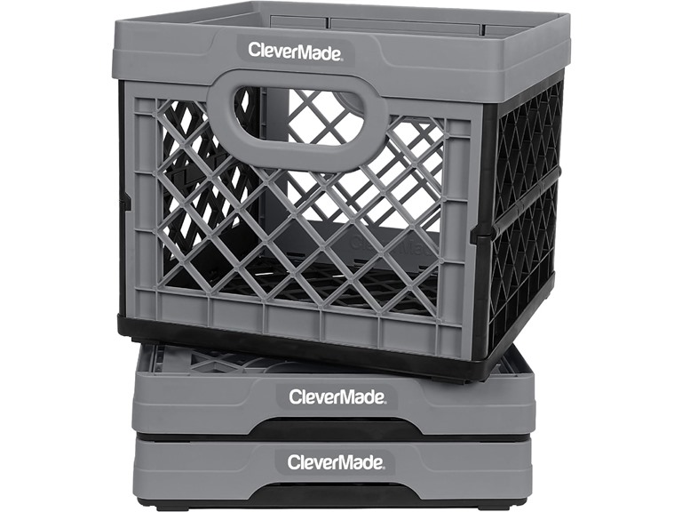 CleverMade 8534175-AAU3PK Collapsible Milk Crate (EcoCra