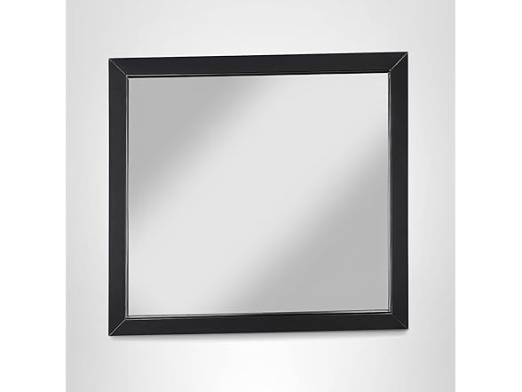 Marisol Black Wood Veneer & Iron Mirror