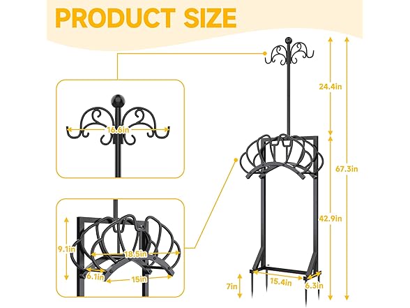 COZEER 2 In 1 Garden Hose Holder