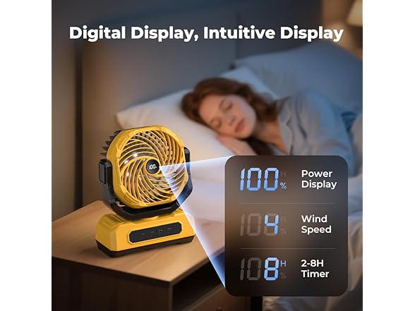 30000mAh Portable Camping Fan with RGB Lantern