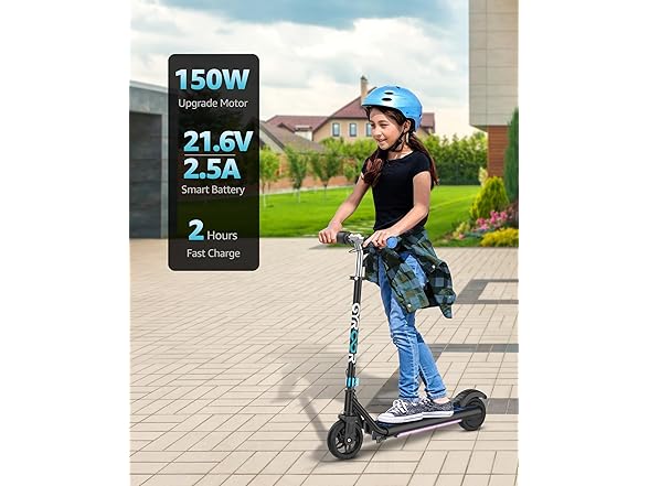 H30Max Kids Electric Scooter Blue - Gallery 2