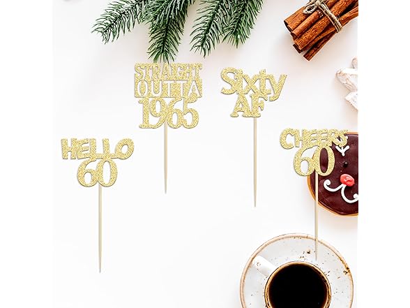 Gyufise Cupcake Toppers 60th Birthday