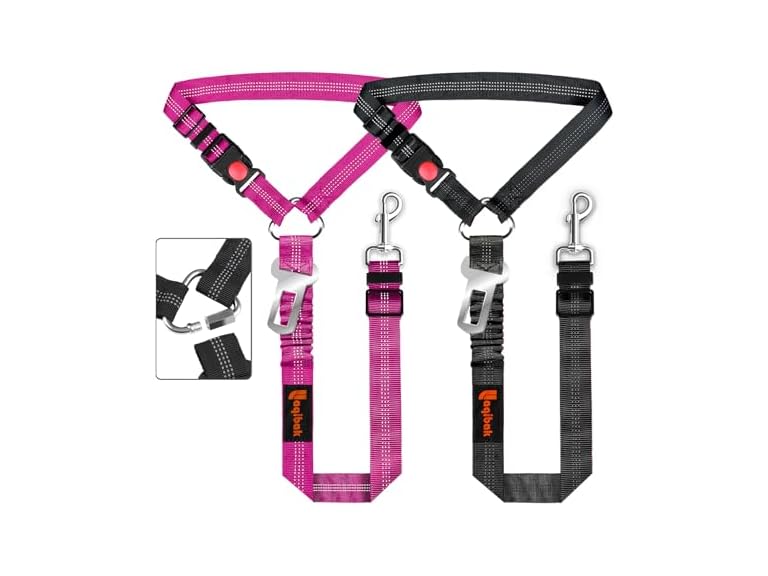 3 in 1 Pet Car Seatbelt Leash (2 Pack)