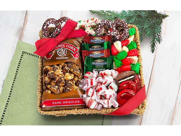 Gift Inside Holiday Choc Candy Basket