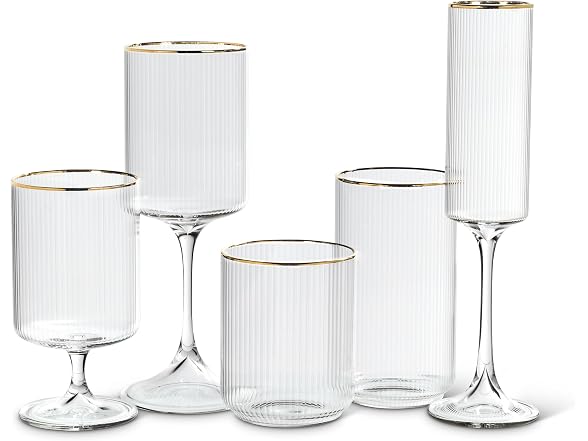 Abbott Collection Tight Vertical Optic Highball with Gold