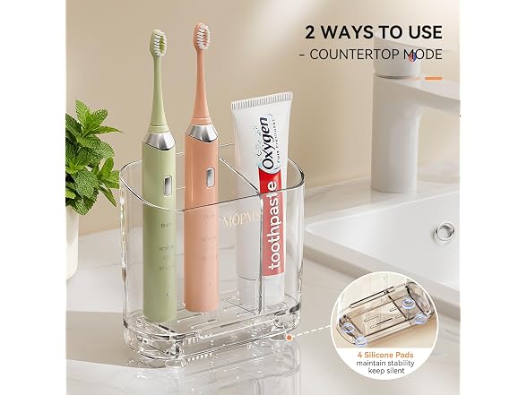 MOPMS Toothbrush Holders with Drainage for Bathroo