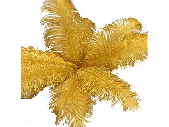 AABABUY 10pcs Ostrich Feathers Gold - Gallery 3