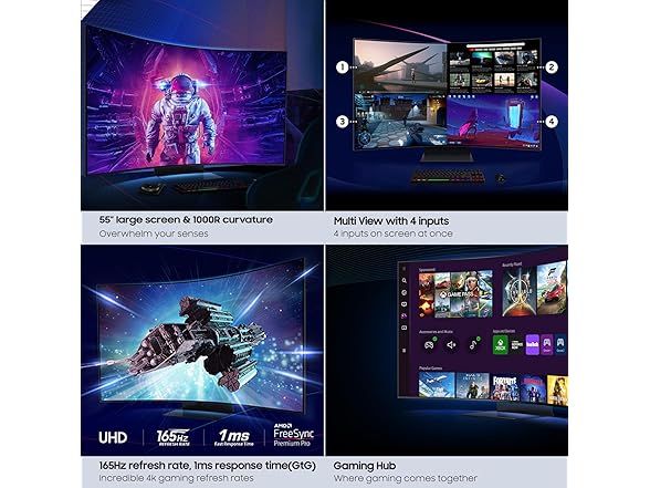 (NEW) Samsung 4k 55" Curved Gaming Monitor