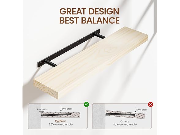 Natural Floating Shelves 36"