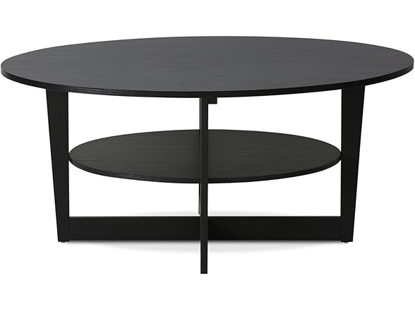 Furinno Oval Coffee Table, Walnut