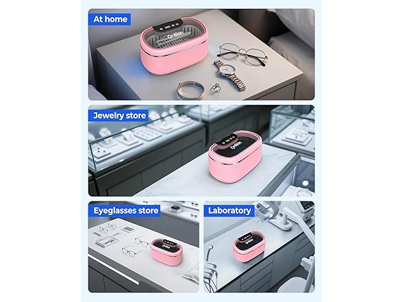 Onlikin Ultrasonic Pink Jewelry Cleaner - Gallery 6