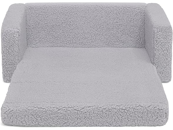 Delta Children Cozee Flip-Out Sherpa 2-in-1 Convertible Sofa to Lounger