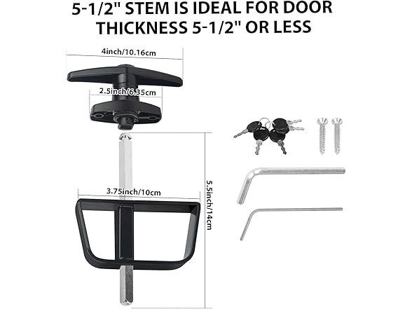 Shed Door Latch T-Handle Lock Kit
