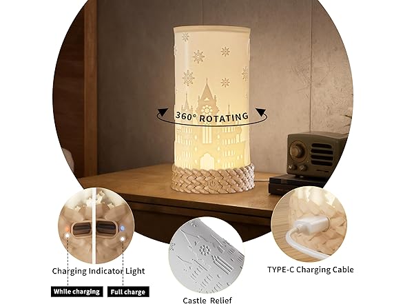 WISUCL W1579 Rotatable Cordless Table Lamp