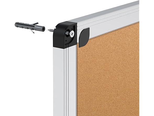 VIZ-PRO Cork Board, 72x40", Silver Frame