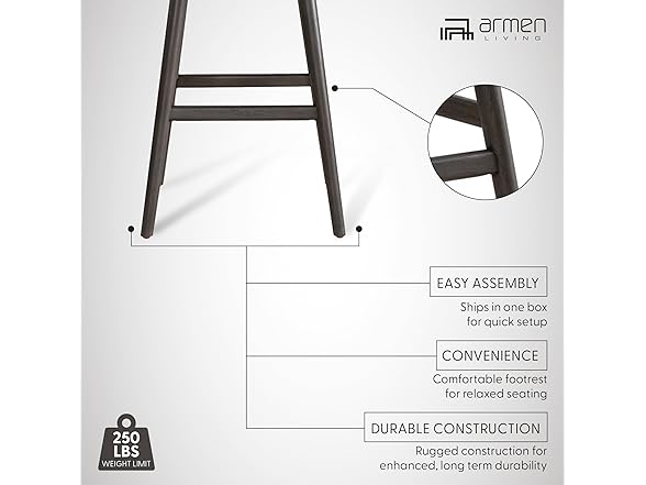 Armen Living Elias 30" Swivel Barstool