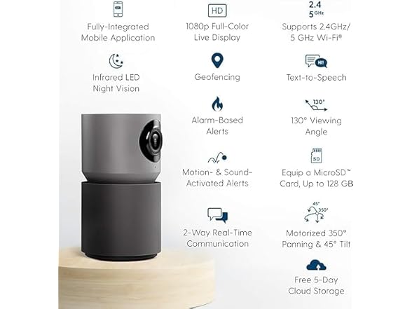 HD Indoor Security Camera w/ 10-Second Auto Clip Storage