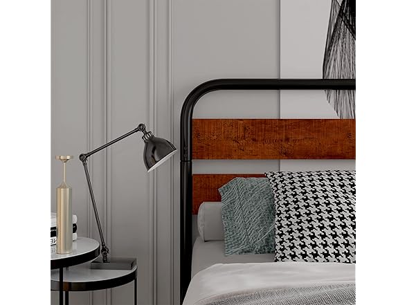 Homhougo Full  Bed Frame w/Wood Headboard
