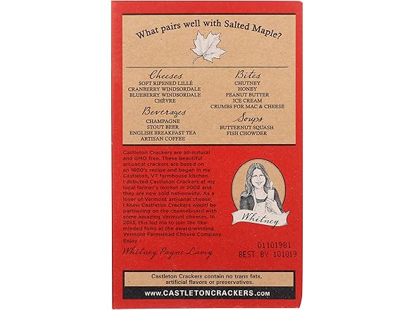 Shelburne Farms Castleton Salted Maple Crackers