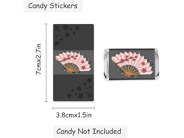 Folding Fans Candy Wrappers 54ct