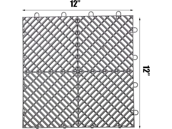 Interlocking Tile 55PCS Grey, Drainage Tiles 12"