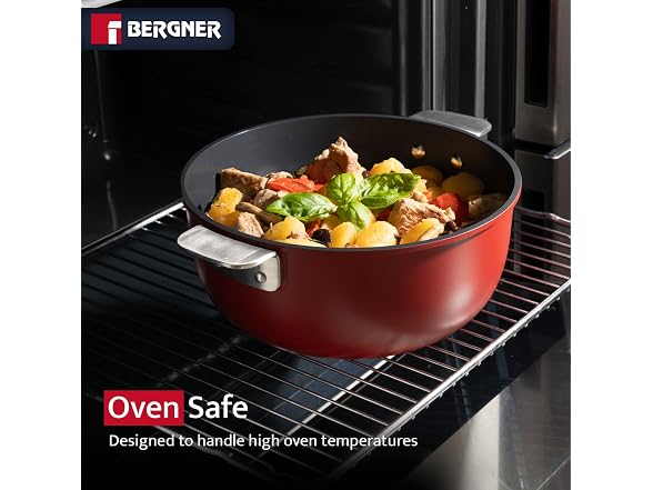 Bergner 11-Piece Non-Stick Cookware Set Red