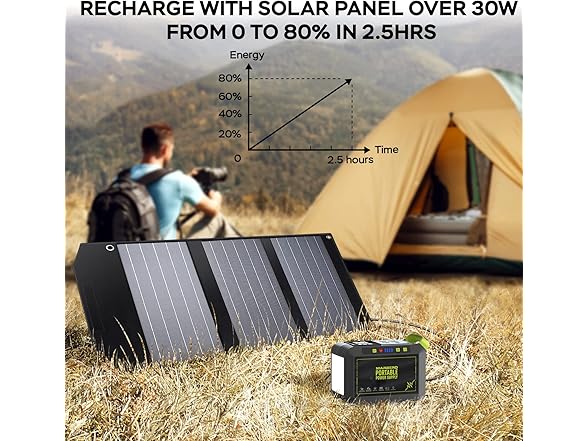 MARBERO Portable Power Station 88Wh Camping Lithium Battery Solar Generator Fast Charging with AC Outlet 120W Peak Power Bank(Solar Panel Optional) for Home Backup Outdoor Emergency RV Van Hunting (Open Box)