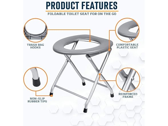 Alpcour Portable Toilet Seat - Grey