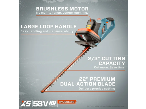 Senix HTX5-M Senix 58V 22" Cordless Hedge Trimmer