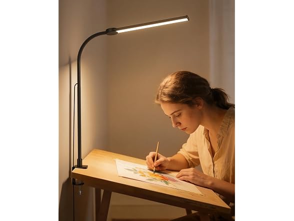 LED Desk Lamp with Clamp for Home Office