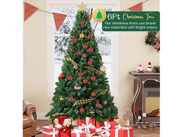 KISIQI Spruce 6Ft Artificial Christmas Tree