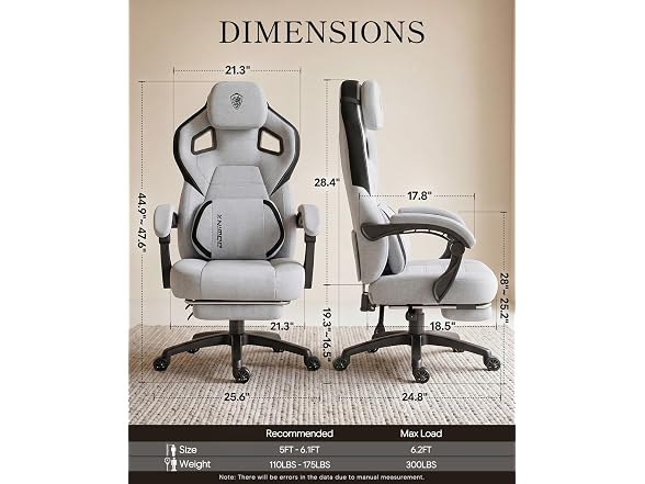 Dowinx Woven Fabric Gaming Chair Grey