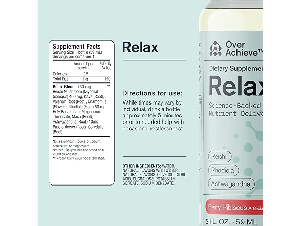 OVERACHIEVE Relax Drink for Relaxation & Stress Relief