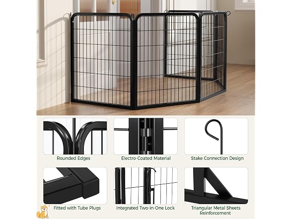 Topeakmart Dog Playpen Indoor 32" 6 Panel