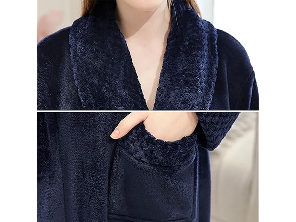 Women's Long Plush Fleece Bathrobe