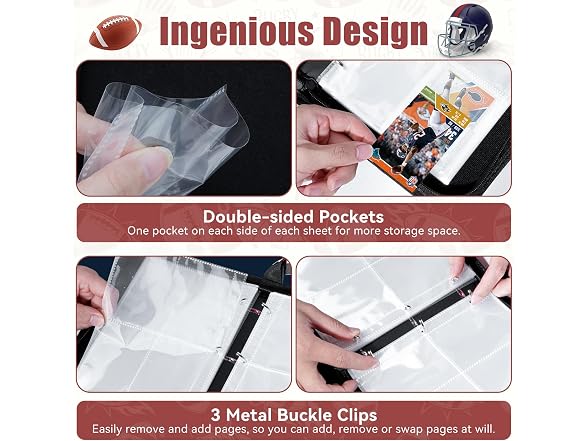 Komirom 440-Pocket Football Card Binder