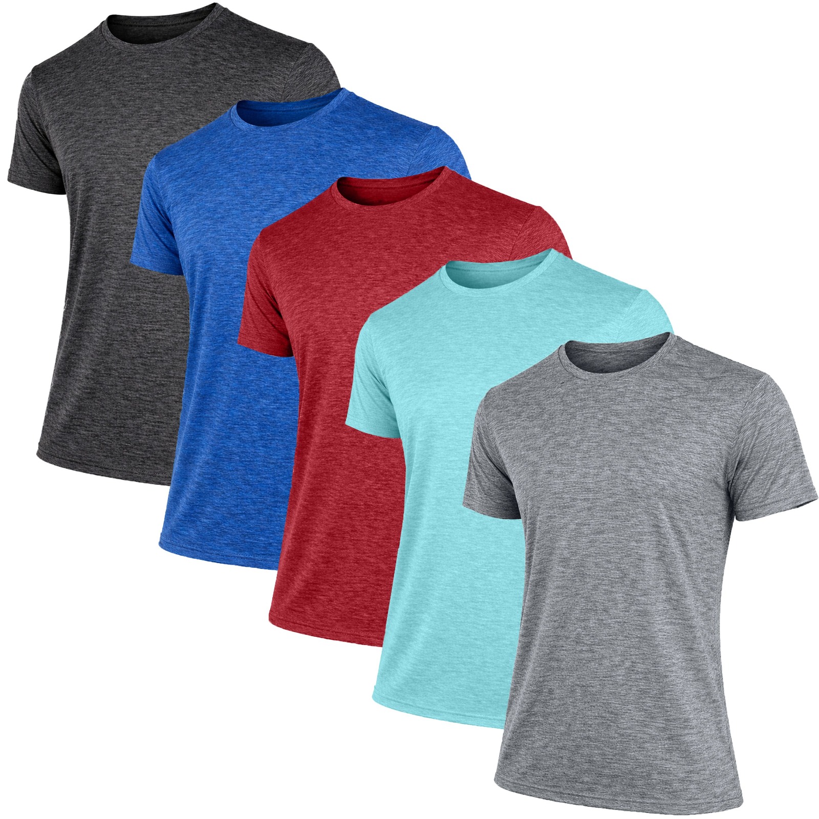 5Pk Mens S/S Moisture Wicking Tee - Gallery 8