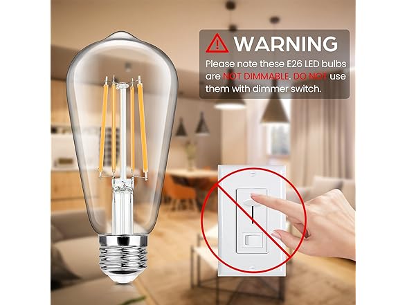 4-Pack Vintage LED Edison Bulbs 100W Equivalent