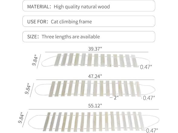 La La Pet Wood Cat Bridge Ladder Perch Hammoc