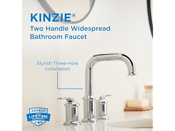 Gerber Kinzie 3-Hole Widespread Bathroom Sink Faucet, Chrome