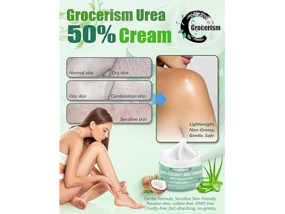 Grocerism 5.29 oz 50% Coconut Urea Foot Cream